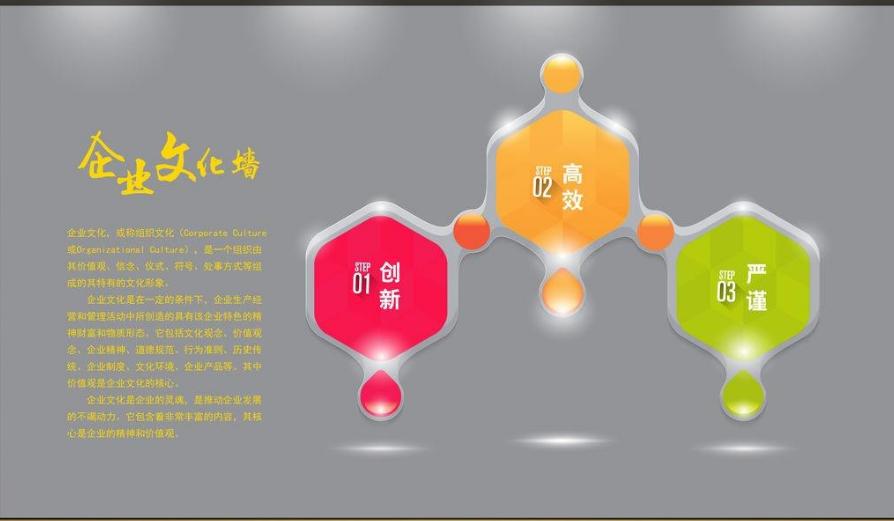 创意几何数字企业文化墙背景设计