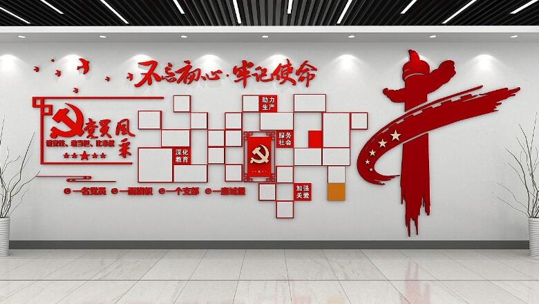 微立体党员风采文化墙制作效果图