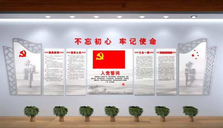 党员之家活动室党建文化墙制作效果图